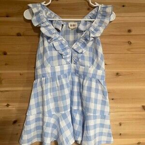 Bibi Blue Gingham Top With Dcb 5
